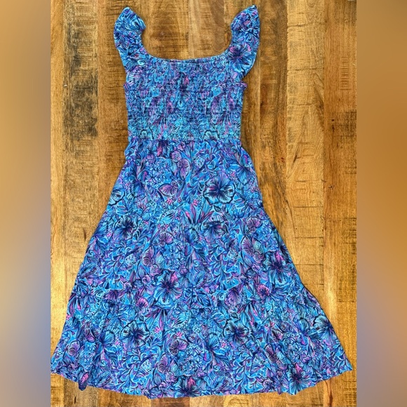MINI JILLY SLEEVED MIDI DRESS, PUTTING GREEN LIL FLEUR DE LILLY